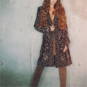 Elie Tahari suede Embroidered Coat